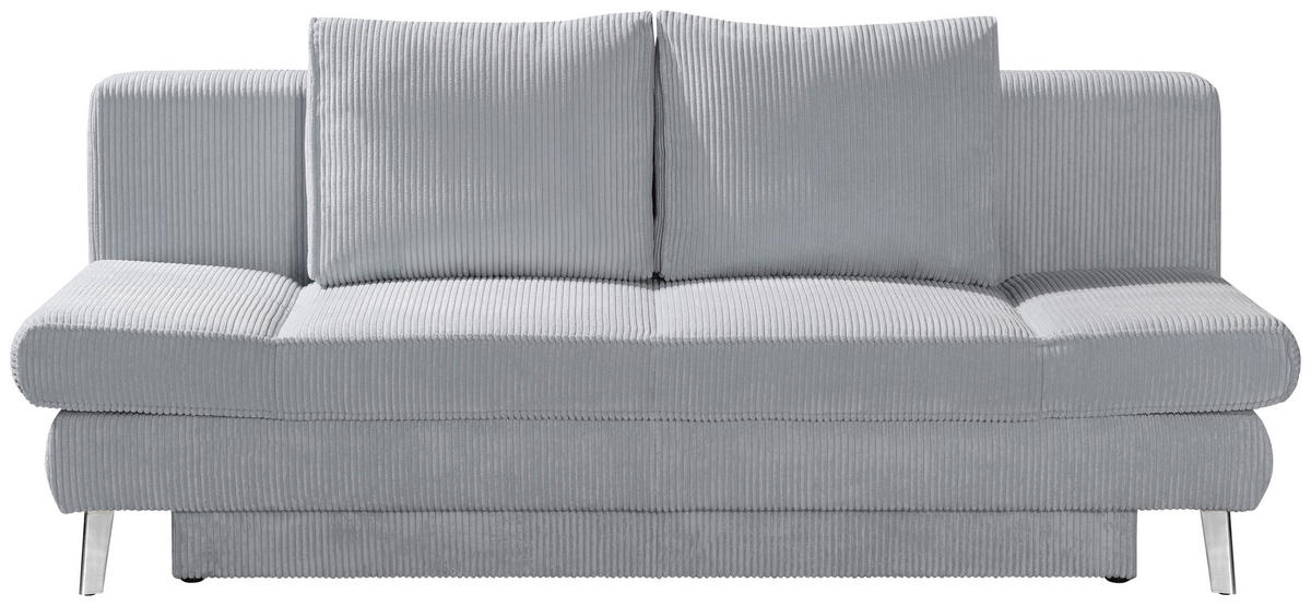 SCHLAFSOFA in Cord Grau  - Chromfarben/Grau, Design, Textil/Metall (200/85/90cm) - Xora
