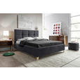 POLSTERBETT Lattenrost, Bettkasten Schwarz 160/200 cm  - Buchefarben/Schwarz, KONVENTIONELL, Holz/Textil (160/200cm) - Carryhome