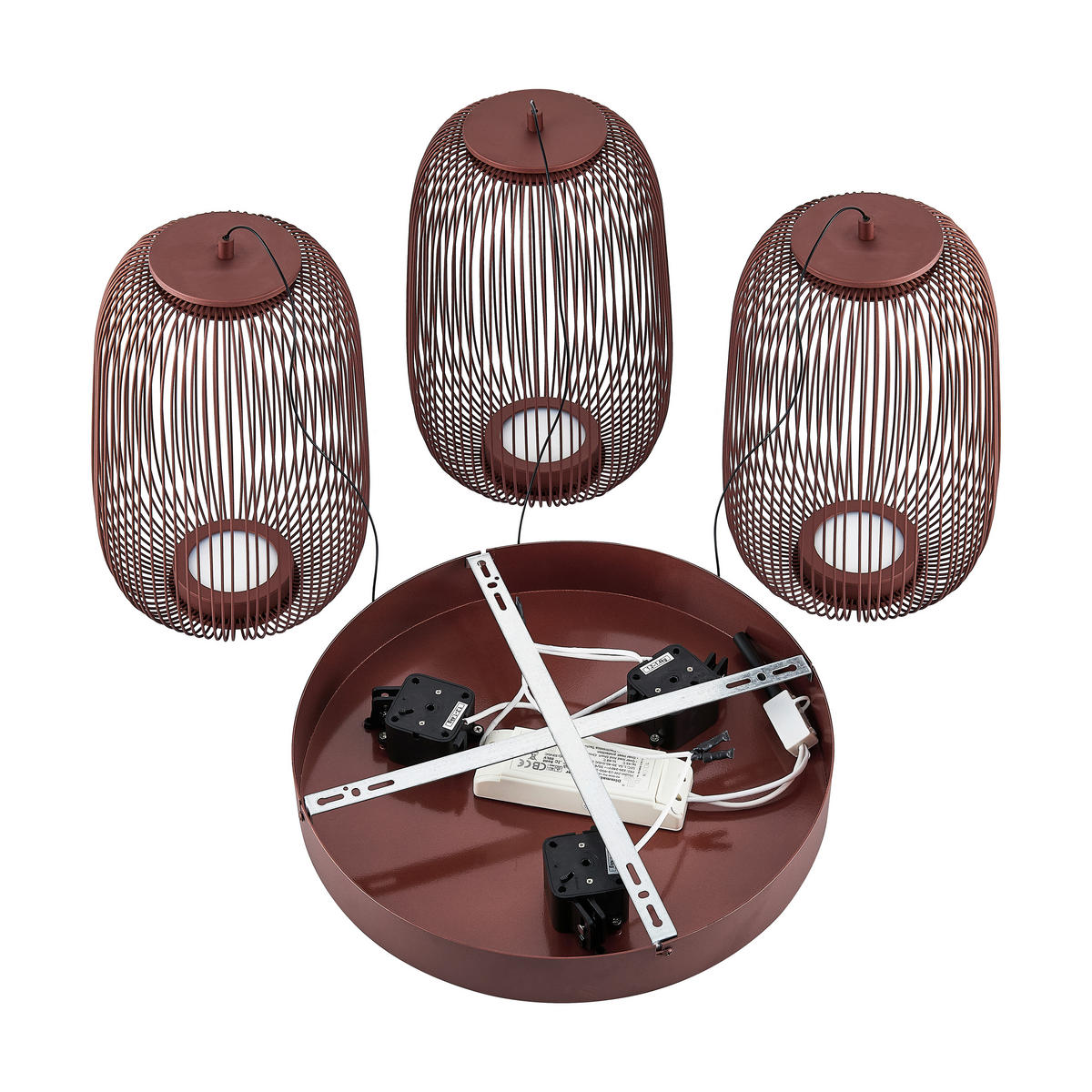 LED-HÄNGELEUCHTE 40/50-150 cm    - Kupferfarben, Design, Kunststoff/Metall (40/50-150cm) - Dieter Knoll