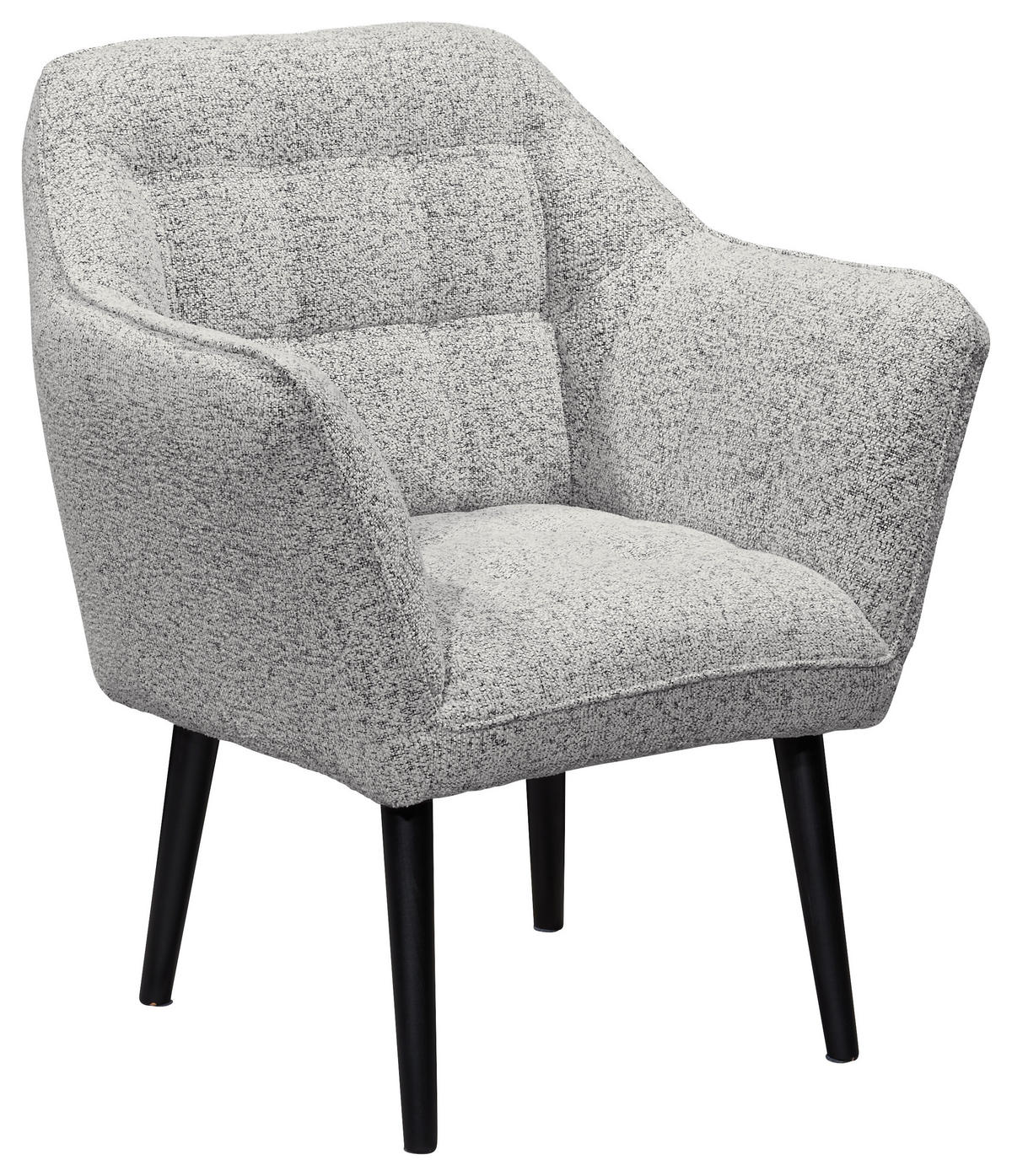SESSEL in Webstoff Hellgrau  - Hellgrau/Schwarz, Konventionell, Holz/Textil (84/87/70cm) - MID.YOU