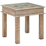 BEISTELLTISCH 60/60/60 cm Recyclingholz vollmassiv Naturfarben, Weiß quadratisch  - Naturfarben/Weiß, Trend, Glas/Holz (60/60/60cm) - Landscape