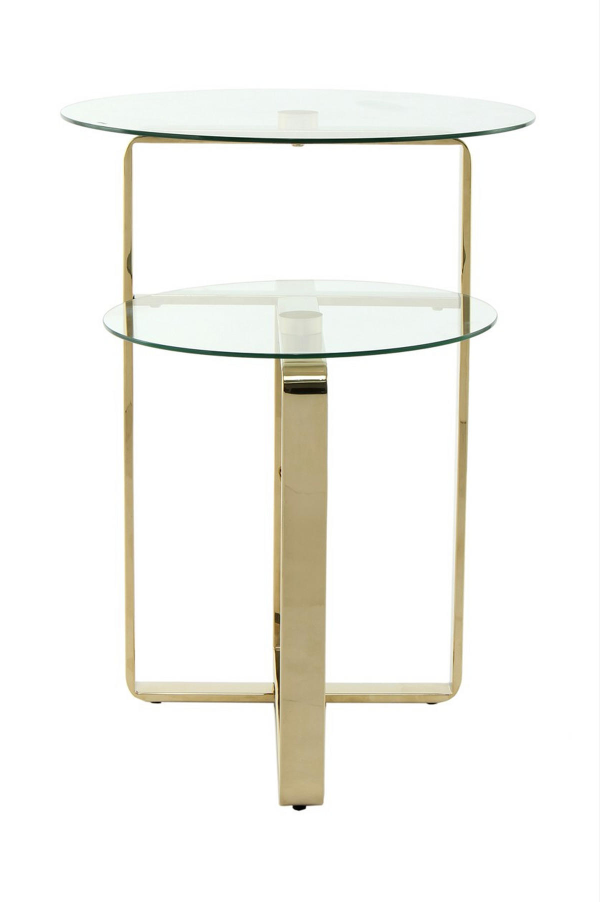 BEISTELLTISCH in Metall, Glas  - Goldfarben, Design, Glas/Metall (59/60/59cm) - Kayoom