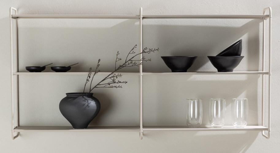 VÄGGHYLLA  122/63/18 cm  - vit, Design, metall (122/63/18cm) - Niels Andersson