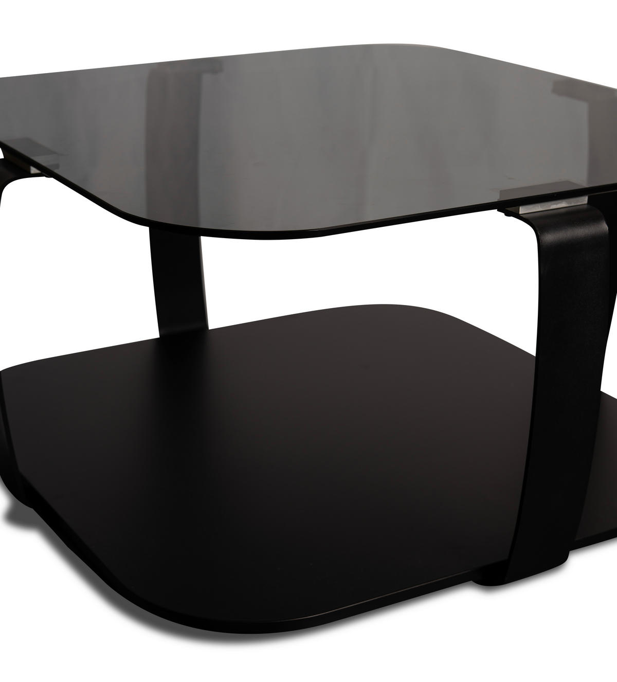 COUCHTISCH Sicherheitsglas, Farbglas 75/75/40 cm quadratisch Schwarz  - Schwarz, Design, Glas/Metall (75/75/40cm) - Xora