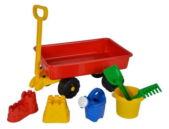 Hand-Sandwagen m. Zubehör Blau, Gelb, Grün, Rot  - Blau/Gelb, KONVENTIONELL, Kunststoff (30/52/47cm) - Simba