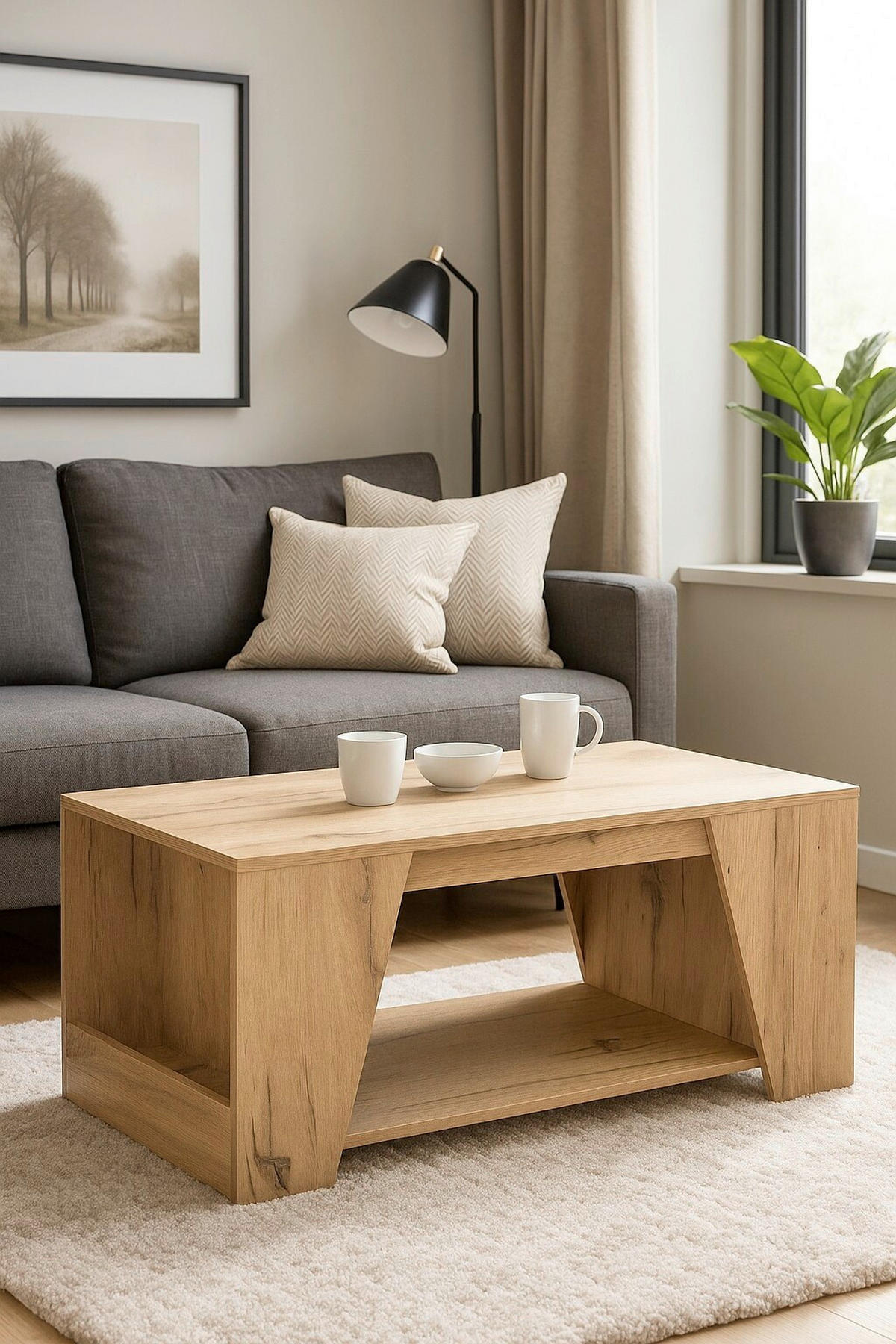 COUCHTISCH 100/50/45 cm rechteckig Eichefarben  - Eichefarben, Design, Holzwerkstoff (100/50/45cm) - MID.YOU