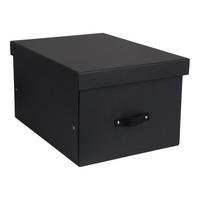 AUFBEWAHRUNGSBOX - Dunkelgrau/Grau, Basics, Karton/Papier (38/28.5/50.5cm)