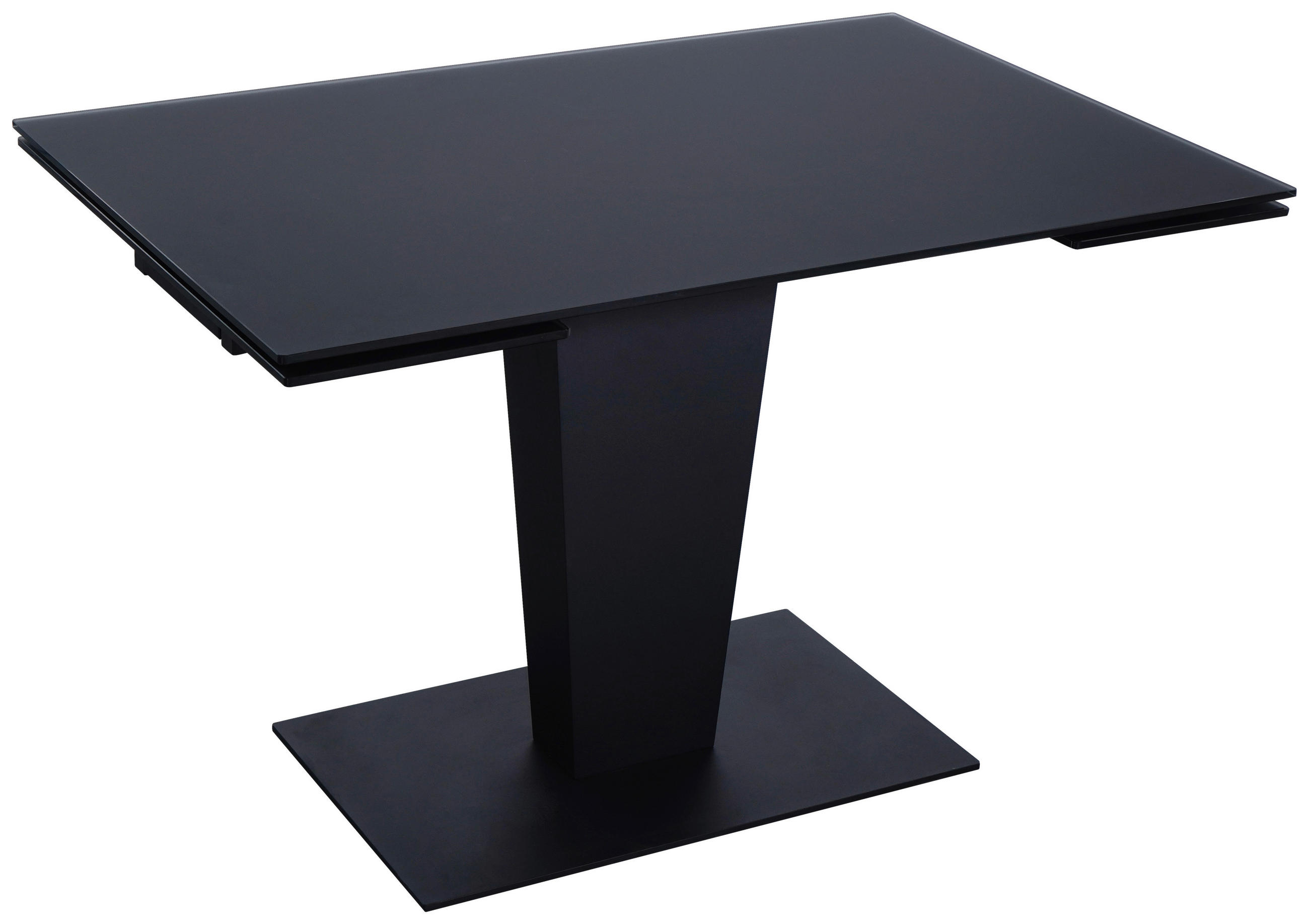 ESSTISCH 120-179/80/76 cm  Metall, Glas ausziehbar rechteckig Schwarz  - Schwarz, Design, Glas/Metall (120-179/80/76cm) - Novel