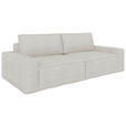 SCHLAFSOFA in Bouclé Creme  - Creme/Schwarz, Design, Kunststoff/Textil (250/83/115cm) - Ambia Home
