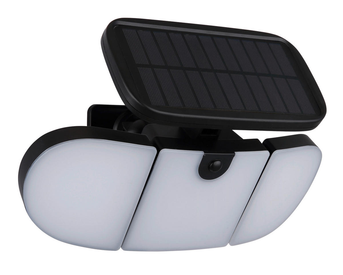 SOLARLEUCHTE - Opal/Schwarz, Basics, Kunststoff (27,9/14,8/15,3cm) - Globo