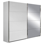 SCHWEBETÜRENSCHRANK in Weiß - Chromfarben/Weiß, Design, Holzwerkstoff/Metall (226/210/61cm) - Xora