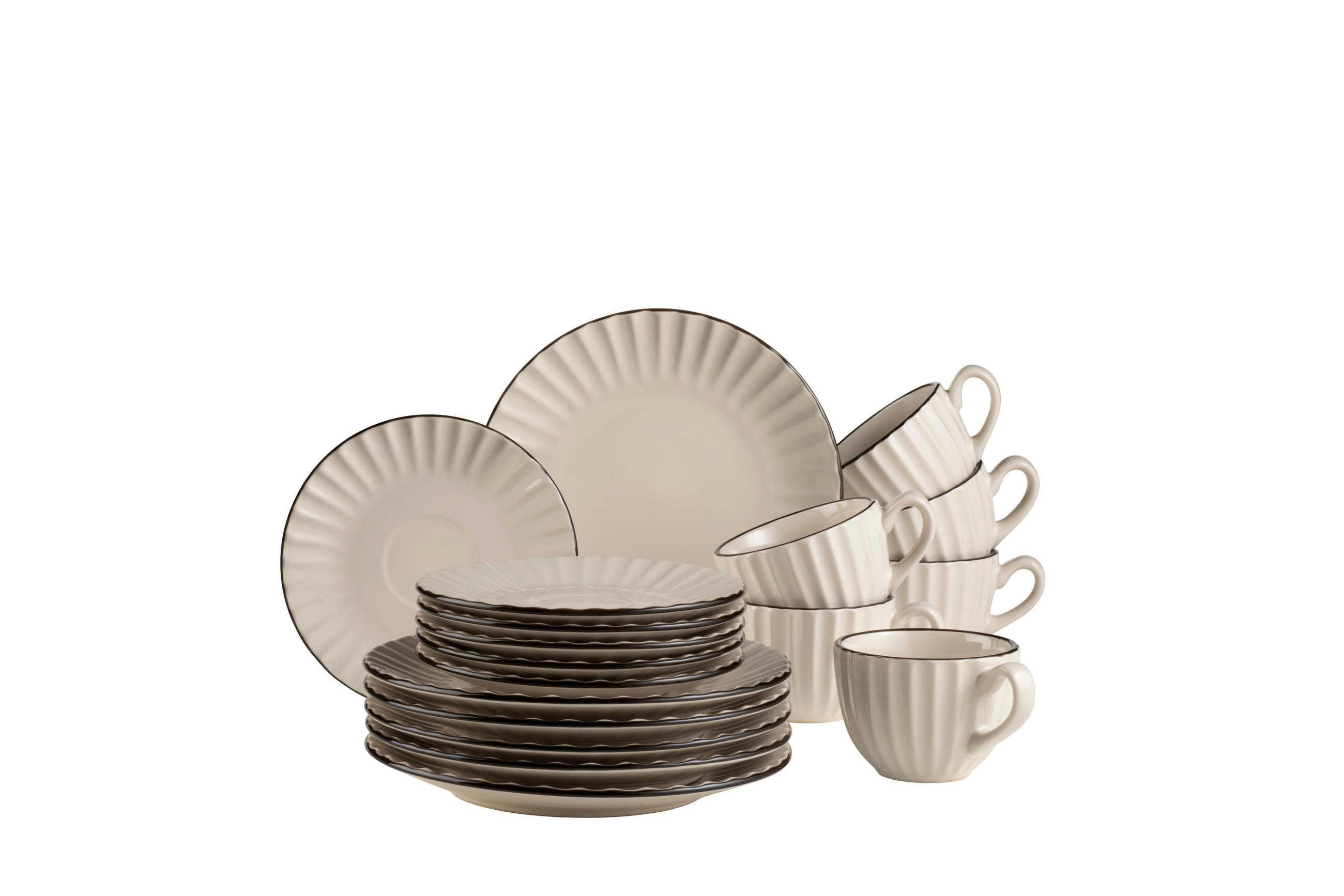 KAFFEESERVICE 18-teilig  - Hellbraun, Basics, Keramik - Mäser