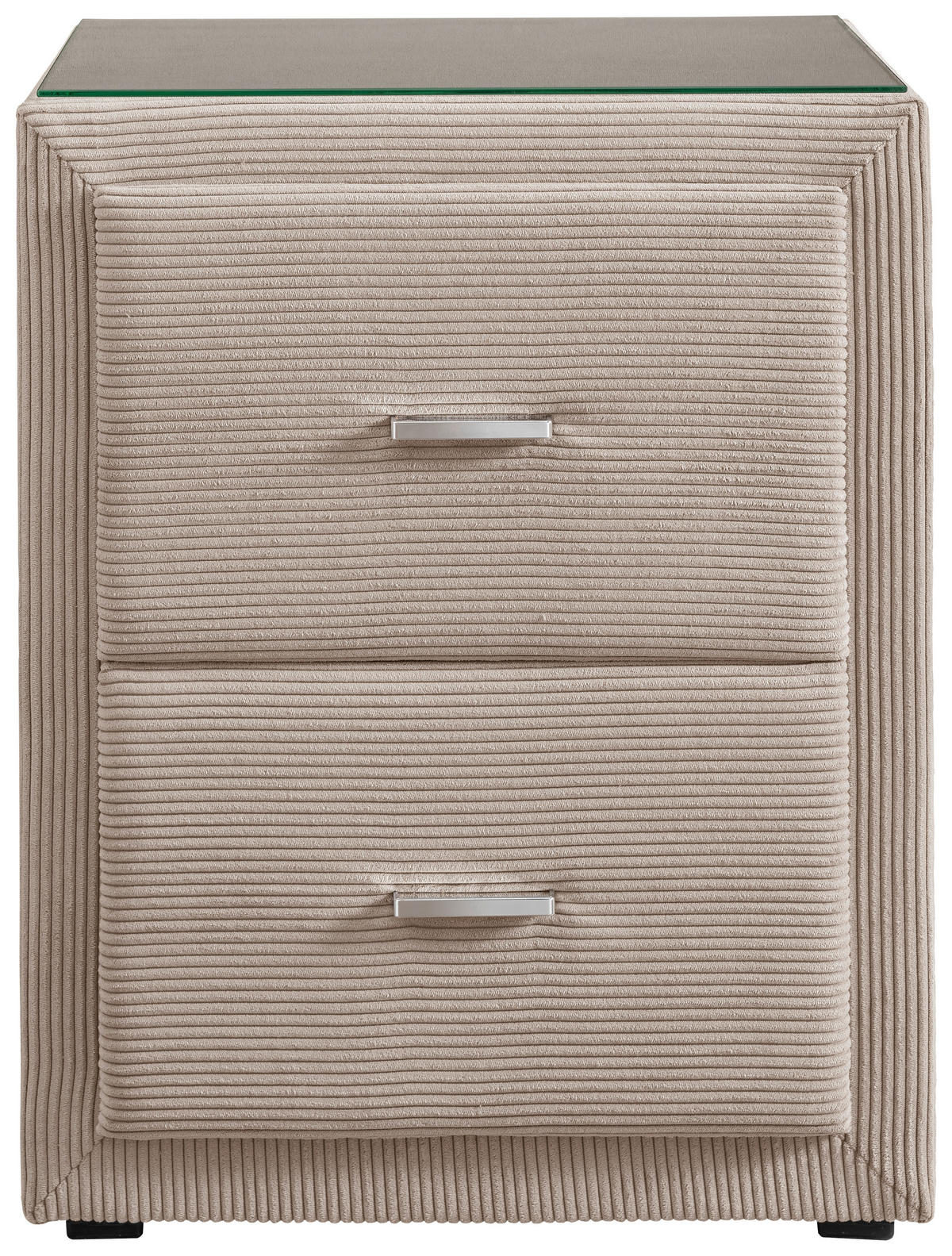 NACHTTISCH 48/60/43 cm  in Beige, Graubraun  - Chromfarben/Beige, Konventionell, Glas/Kunststoff (48/60/43cm) - Beldomo - Sleep