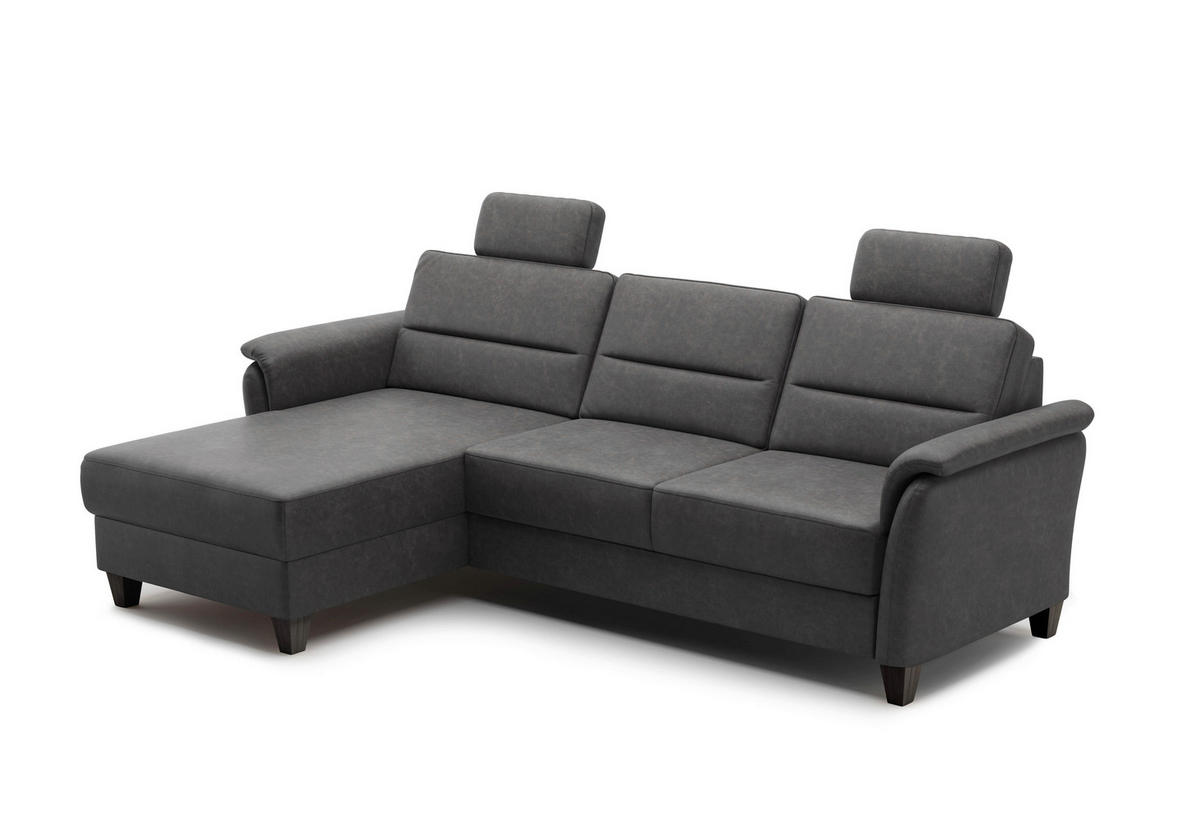 ECKSOFA PALMERA V Anthrazit Mikrofaser  - Wengefarben/Anthrazit, KONVENTIONELL, Holz/Textil (163/244cm) - Sit & More