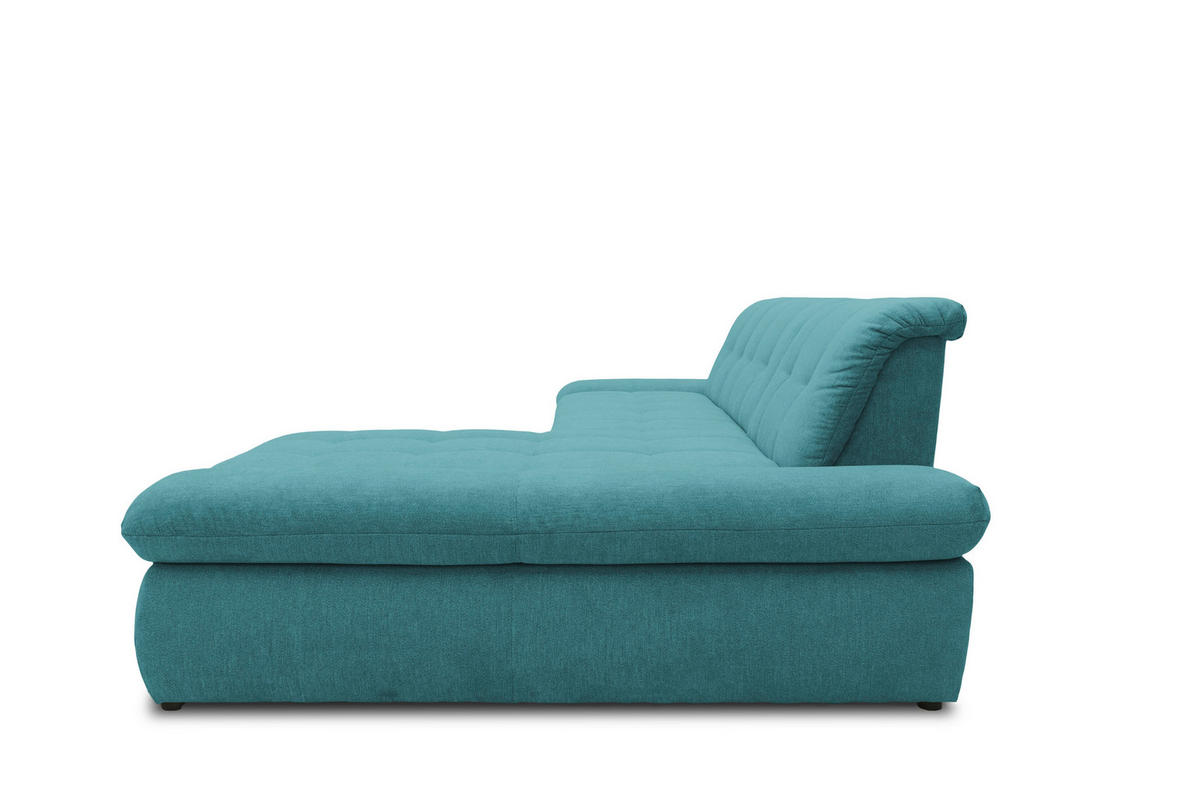 ECKSOFA MORIC - Chromfarben/Petrol, KONVENTIONELL, Textil/Metall (300/172cm) - MID.YOU