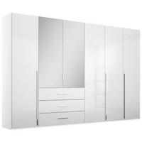 DREHTÜRENSCHRANK 301/223/60 cm 6-türig Weiß, Weiß Hochglanz  - Chromfarben/Weiß Hochglanz, Design, Glas/Holzwerkstoff (301/223/60cm) - home24