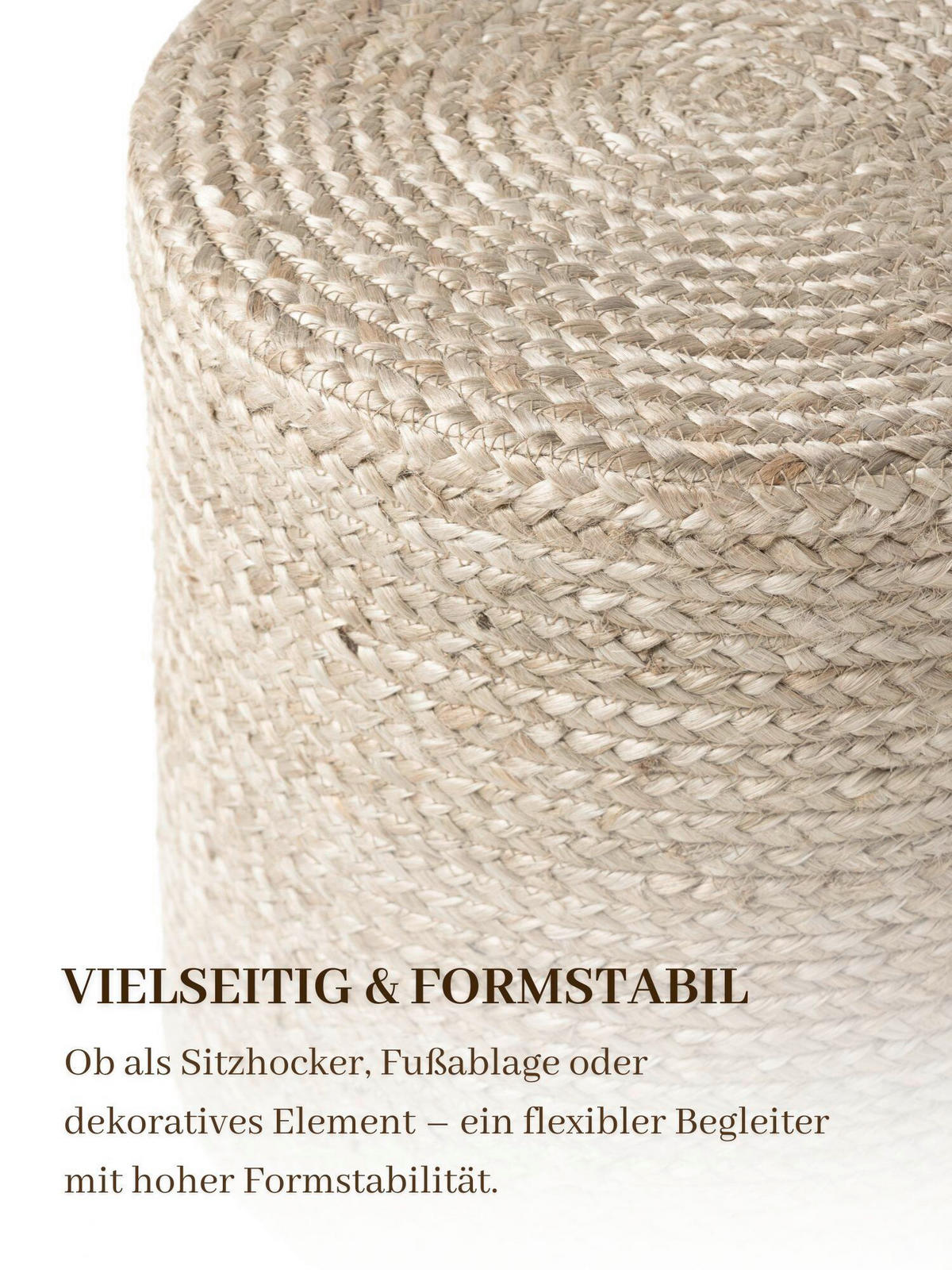 POUF Struktur Uni 40/40/40 cm  - Greige, Basics, Textil (40/40/40cm)