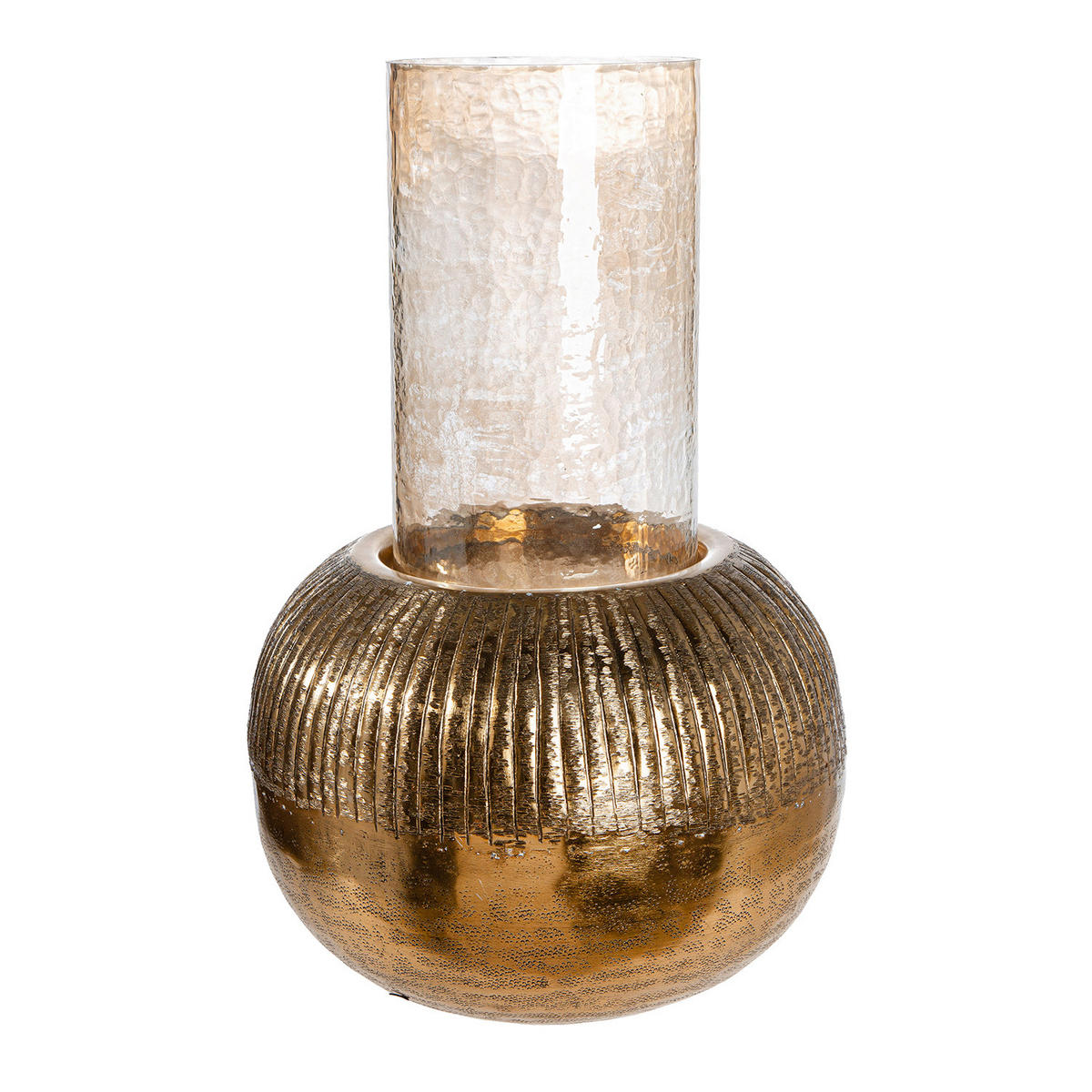 WINDLICHT - Goldfarben, Basics, Glas/Metall (30/46,5/30cm)