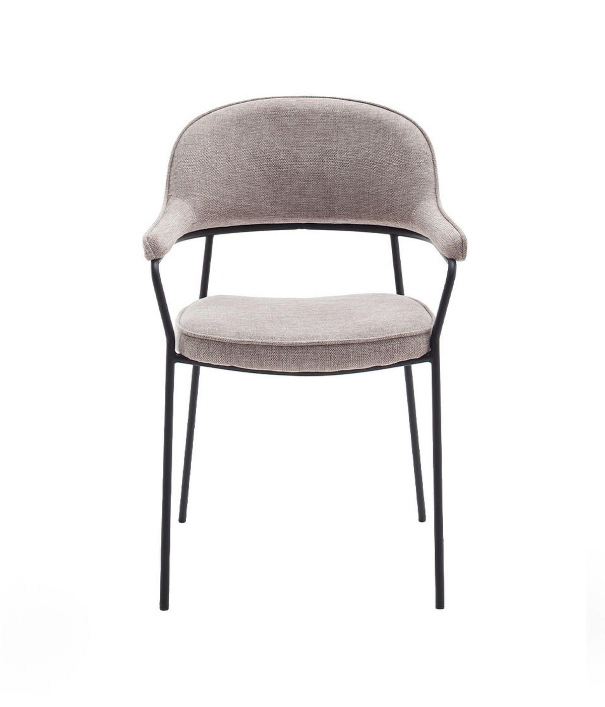 ARMLEHNSTUHL  in  - Sandfarben/Schwarz, MODERN, Textil/Metall (56,5/85/56,5cm)