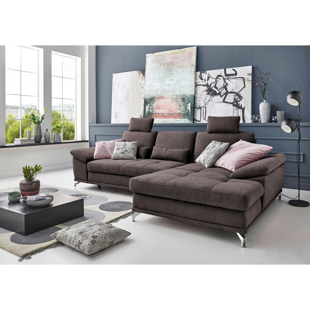 Sit & More ROHOVÁ SEDAČKA, textil, tmavohnedá