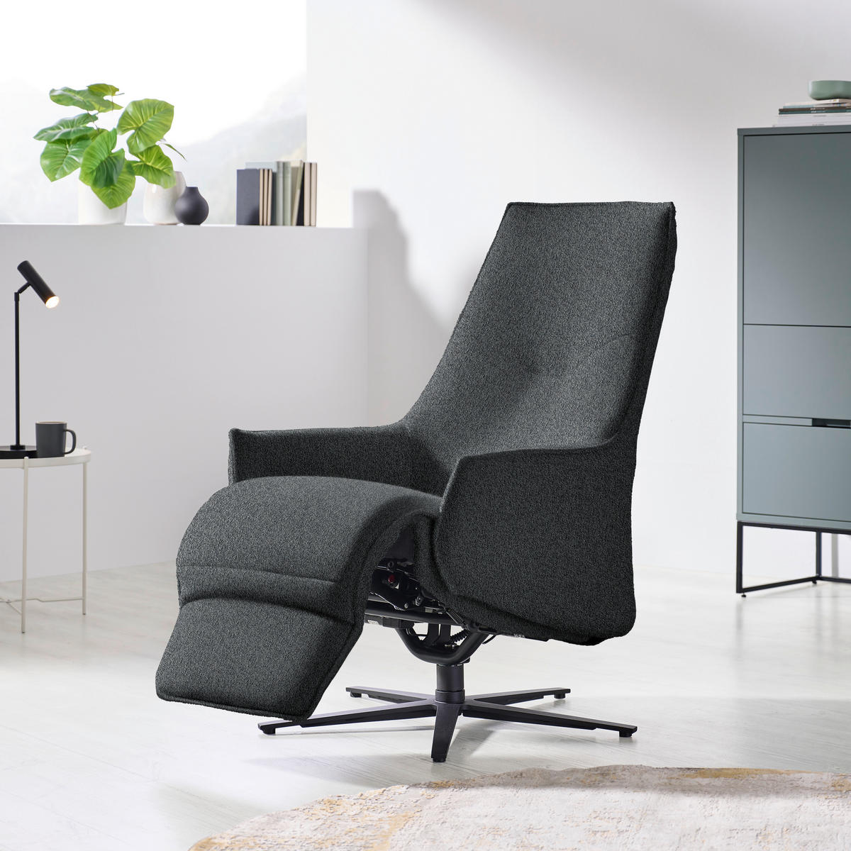 RELAXSESSEL in Textil Grau  - Anthrazit/Grau, Design, Textil/Metall (70/112/85cm) - Himolla Komfortklass