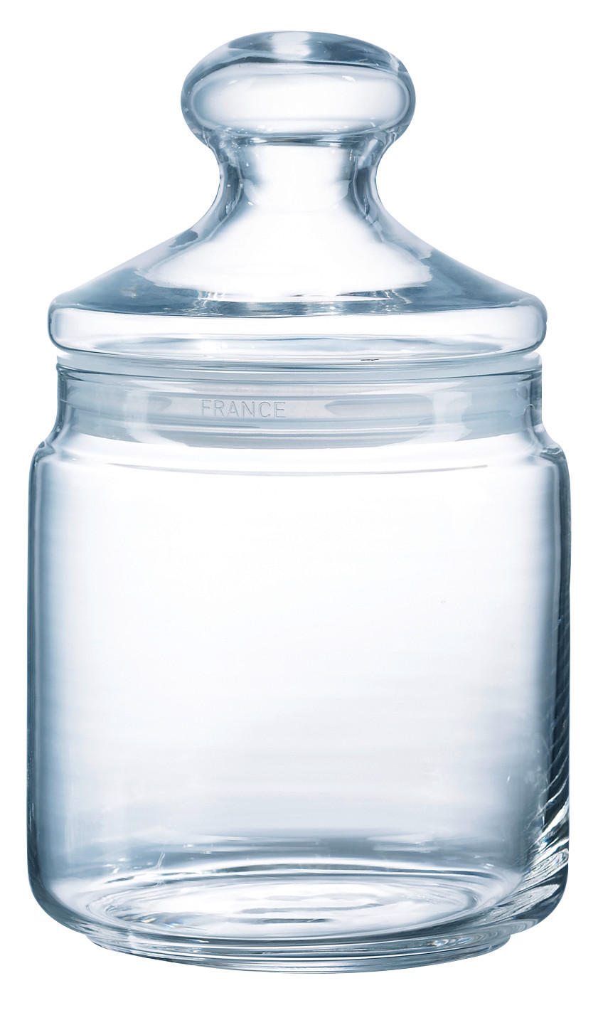 ÜVEG ÉTELTÁROLÓ  0.75 l  - barna/áttetsző, Basics, üveg/papír (0,75l)