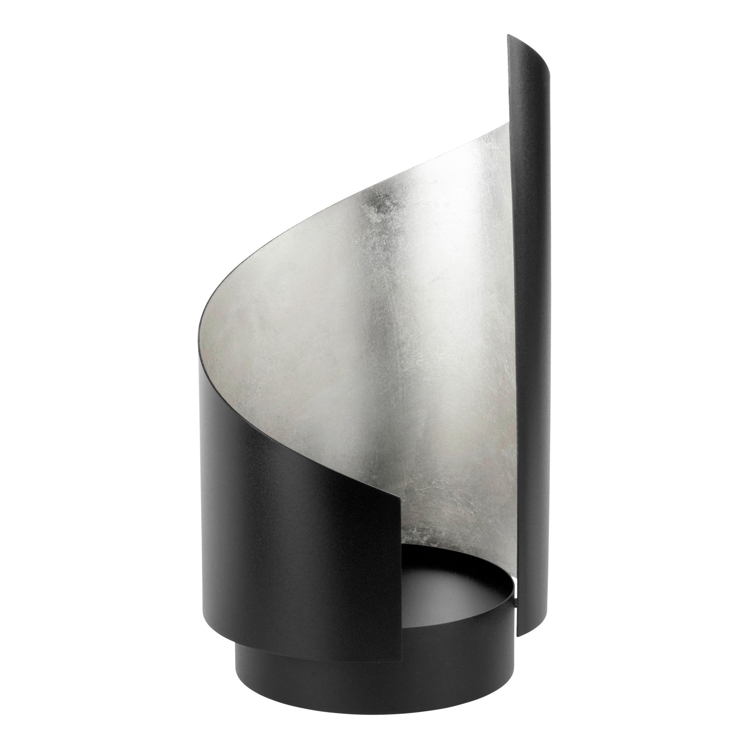 WINDLICHT - Silberfarben/Schwarz, LIFESTYLE, Metall (22/40cm)