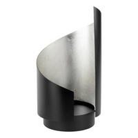 WINDLICHT - Silberfarben/Schwarz, LIFESTYLE, Metall (22/40cm)