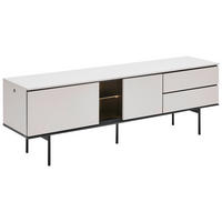 LOWBOARD  in 167/56/41 cm  - Kaschmir/Schwarz, Design, Glas/Holzwerkstoff (167/56/41cm) - Voleo