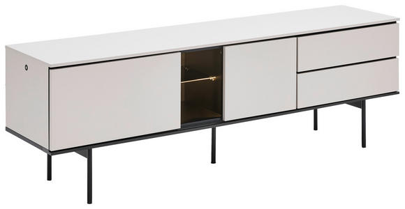 LOWBOARD  in 167/56/41 cm  - Kaschmir/Schwarz, Design, Glas/Holzwerkstoff (167/56/41cm) - Voleo