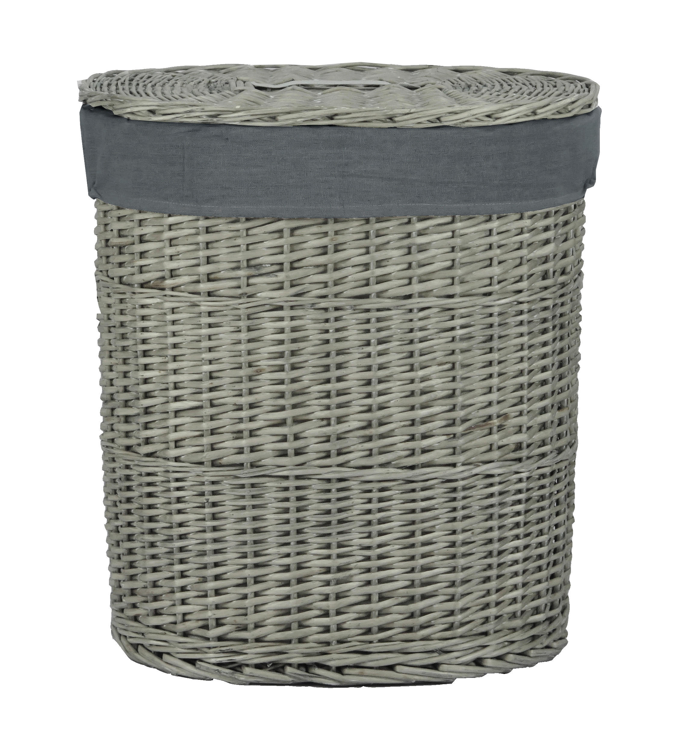 KÔŠ NA BIELIZEŇ, sivá - sivá, Basics, drevo/textil (51/37/56cm) - Ambia Home