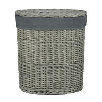 KÔŠ NA BIELIZEŇ, sivá - sivá, Basics, drevo/textil (51/37/56cm) - Ambia Home