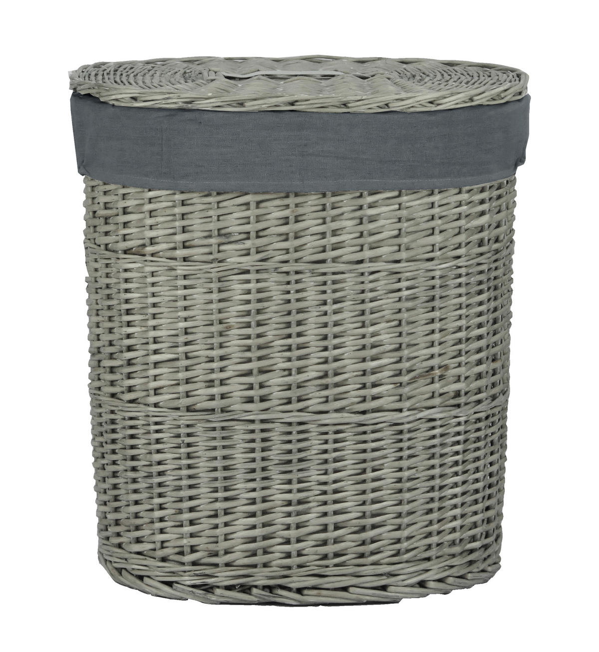 KÔŠ NA BIELIZEŇ, sivá - sivá, Basics, drevo/textil (51/37/56cm) - Ambia Home