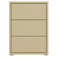 NACHTSCHRANK 50/69/42 cm  - Silberfarben/Hellgelb, Trend, Holzwerkstoff/Kunststoff (50/69/42cm) - Carryhome