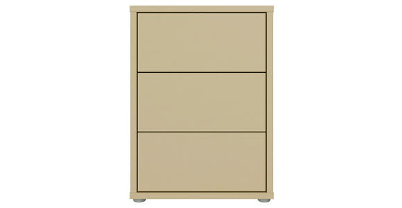 NACHTSCHRANK 50/69/42 cm  - Silberfarben/Hellgelb, Trend, Holzwerkstoff/Kunststoff (50/69/42cm) - Carryhome
