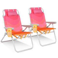 STRANDSTUHL Aluminium Alufarben, Pink  - Pink/Alufarben, Basics, Textil/Metall (62/77/96cm) - Modante