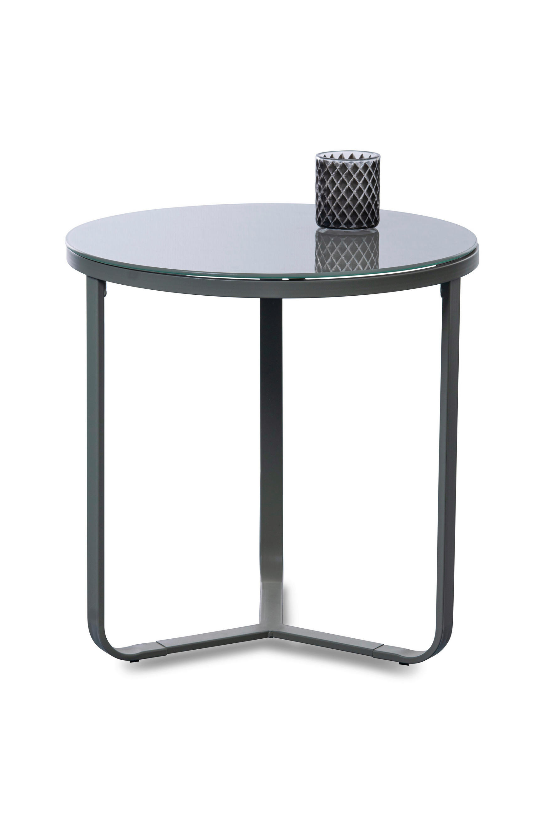 COUCHTISCH Sicherheitsglas 50/50/50 cm rund Grau  - Grau, Design, Glas/Metall (50/50/50cm) - Xora