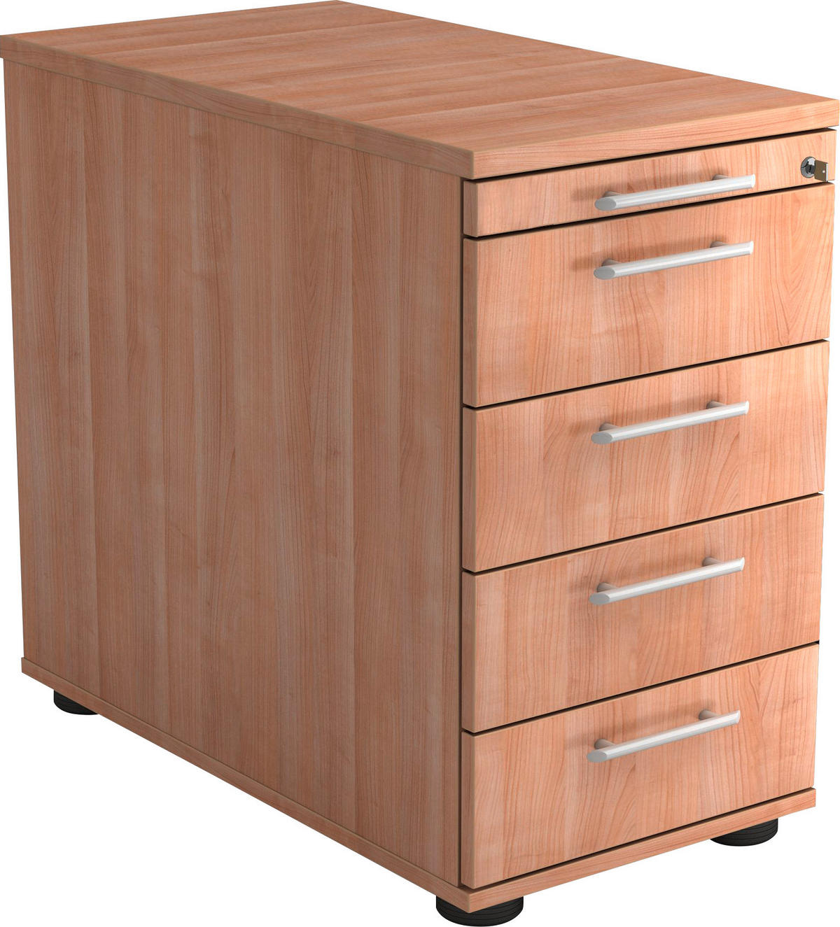 ANSTELLCONTAINER 42,8/72-76/80 cm  - Nussbaumfarben/Alufarben, KONVENTIONELL, Holzwerkstoff/Kunststoff (42,8/72-76/80cm) - Venda