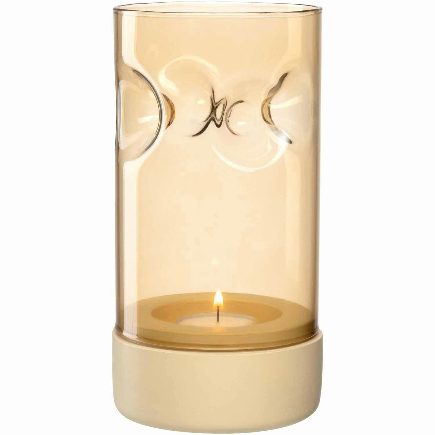 TEELICHTGLAS - Gelb, Design, Glas/Stein (19cm) - Leonardo