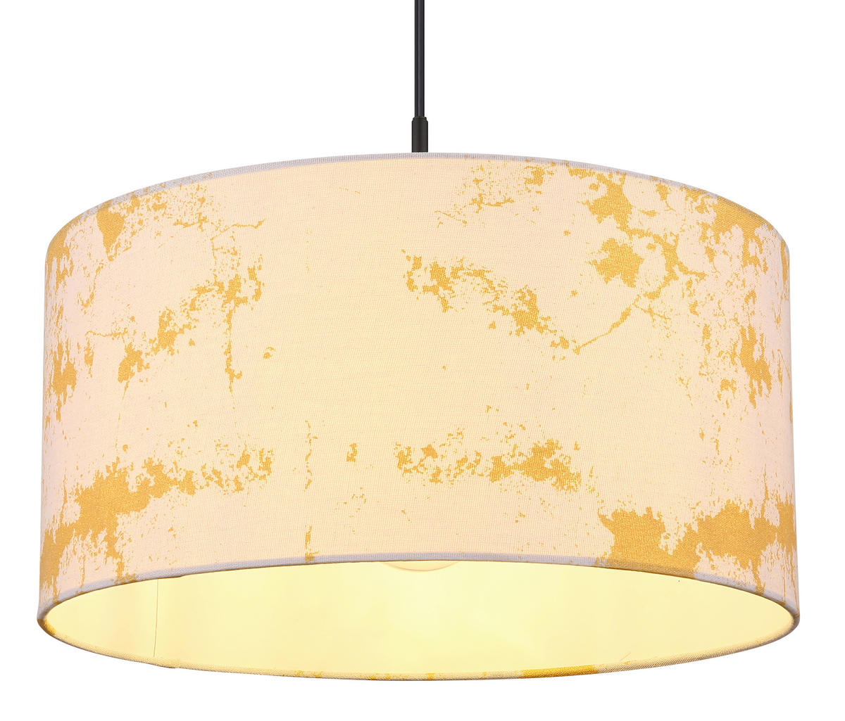 HÄNGELEUCHTE 40/150 cm    - Weiss/Goldfarben, Basics, Textil/Metall (40/150cm) - Globo