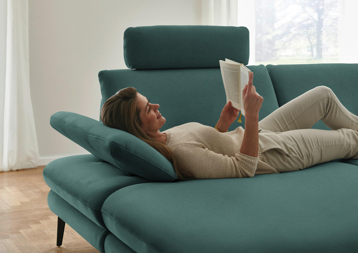 WOHNLANDSCHAFT Chenille, Flachgewebe Opal  - Opal/Schwarz, Design, Textil/Metall (180/344/208cm) - Dieter Knoll