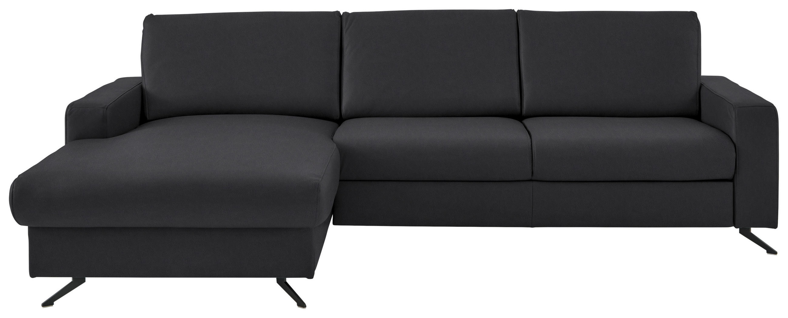 ECKSOFA in Echtleder Anthrazit  - Anthrazit/Schwarz, Design, Leder/Metall (165/267cm) - Beldomo Premium