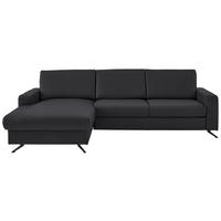 ECKSOFA in Echtleder Anthrazit  - Anthrazit/Schwarz, Design, Leder/Metall (165/267cm) - Beldomo Premium