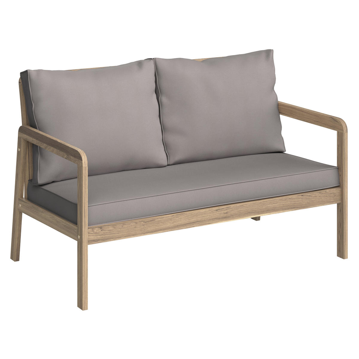 VRTNI SET   drvo, tekstil  svijetlo siva, boje tikovine    - boje tikovine/svijetlo siva, Moderno, drvo/tekstil (85/116/60/35/72/72/55/64/64cm) - Ambia Garden