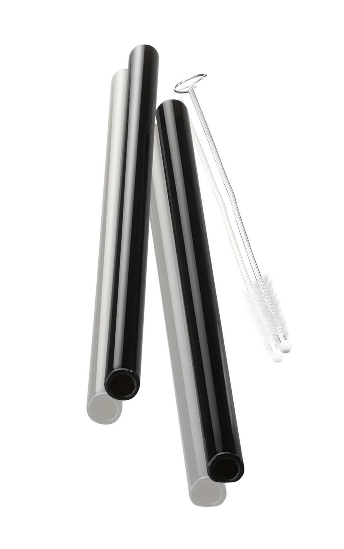 TRINKHALMSET - Schwarz, KONVENTIONELL, Glas (0,8/18cm) - Gefu