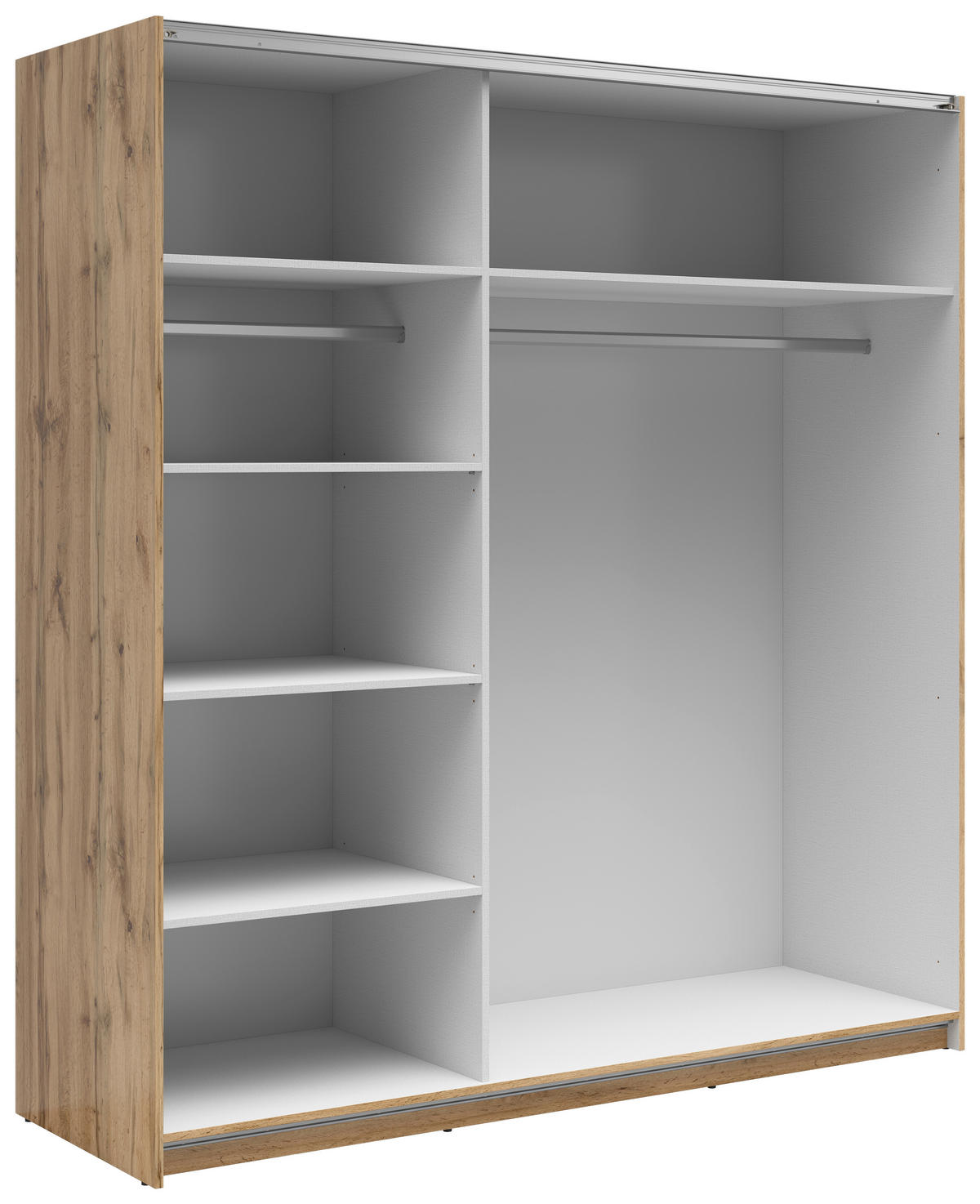 SCHWEBETÜRENSCHRANK  in Eiche Wotan  - Anthrazit/Eiche Wotan, MODERN, Holzwerkstoff/Metall (183/195,5/60cm) - MID.YOU