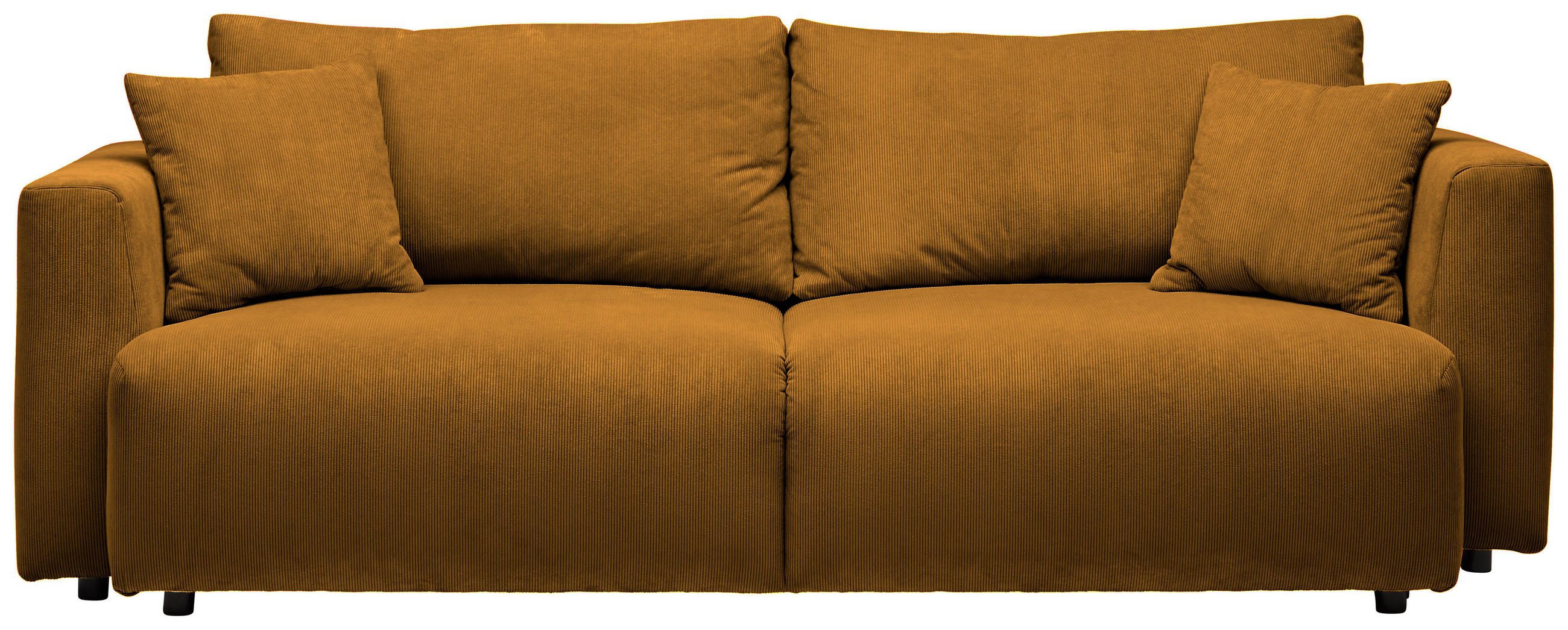 SCHLAFSOFA  mit Stoffauswahl, Schlafen auf Sitzhöhe, Rücken echt Cord Currygelb  - Currygelb/Schwarz, Design, Kunststoff/Textil (250/92/105cm) - Carryhome