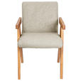 ARMLEHNSTUHL in Holz, Textil Taupe  - Taupe/Eichefarben, KONVENTIONELL, Holz/Textil (53,5/83/62cm) - Linea Natura