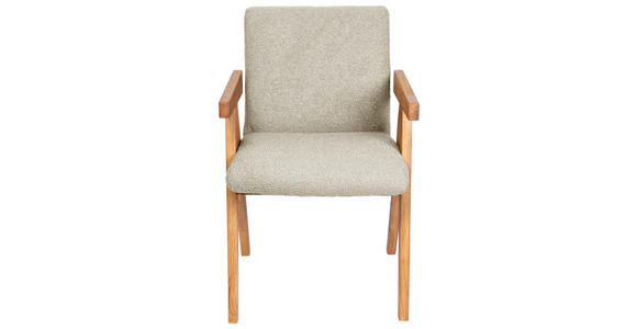 ARMLEHNSTUHL in Holz, Textil Taupe  - Taupe/Eichefarben, KONVENTIONELL, Holz/Textil (53,5/83/62cm) - Linea Natura