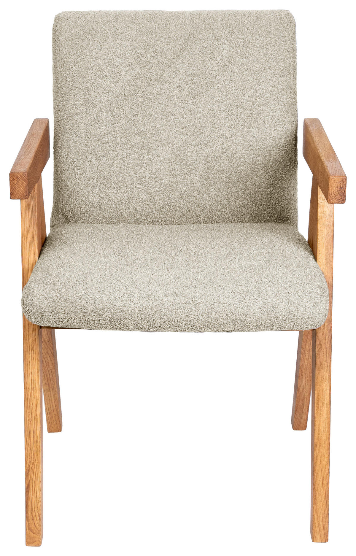 ARMLEHNSTUHL  in Bouclé  - Taupe/Eichefarben, KONVENTIONELL, Holz/Textil (53,5/83/62cm) - Linea Natura